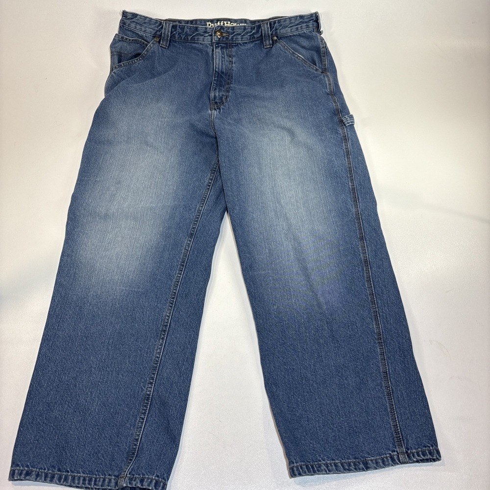 Ruff Hewn Jeans Men's 40x30 Straight Leg Blue Denim Carpenter‎ Work Chore Barn
